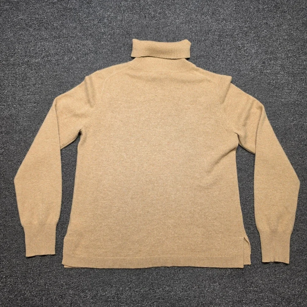 J.Crew Turtleneck Sweater Camel Womens Medium 100% Cashmere Long Sleeve Knit Top